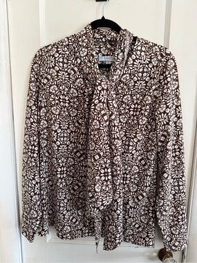 Women's Coolibar The Chillon Brown Floral Blouse UPF 50+ Size: Small